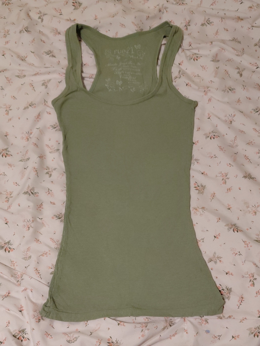 Rue21 Olive Ribbed Racerback Tank